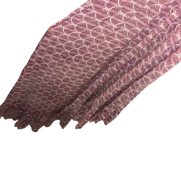 Feather & Find burgundy green block print asymmetrical hem dress S - Picture 5 of 8